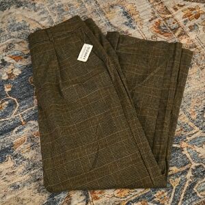 Womens Brown Checkered Pants